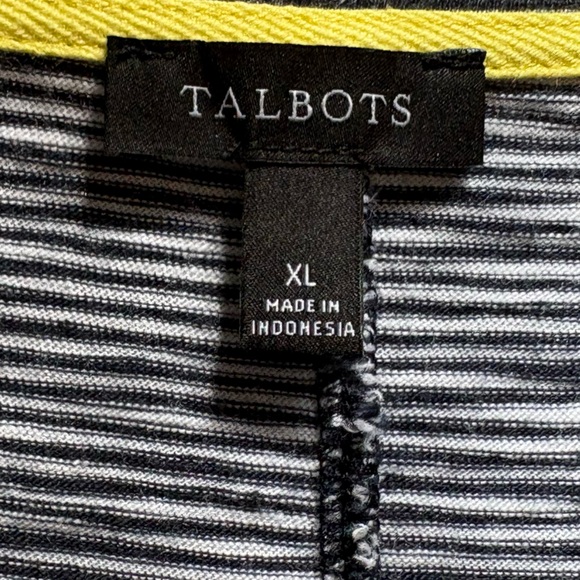 Talbots Navy/White Striped Jersey Fabric Dress XL - Picture 2 of 7